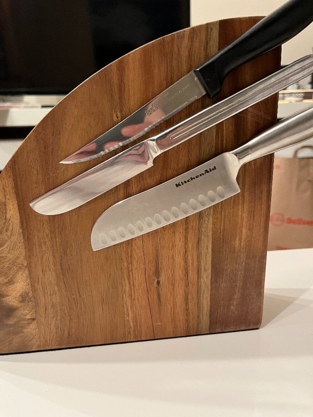Marcellin Magnetic Acacia Knife Block | Knives NOT Included